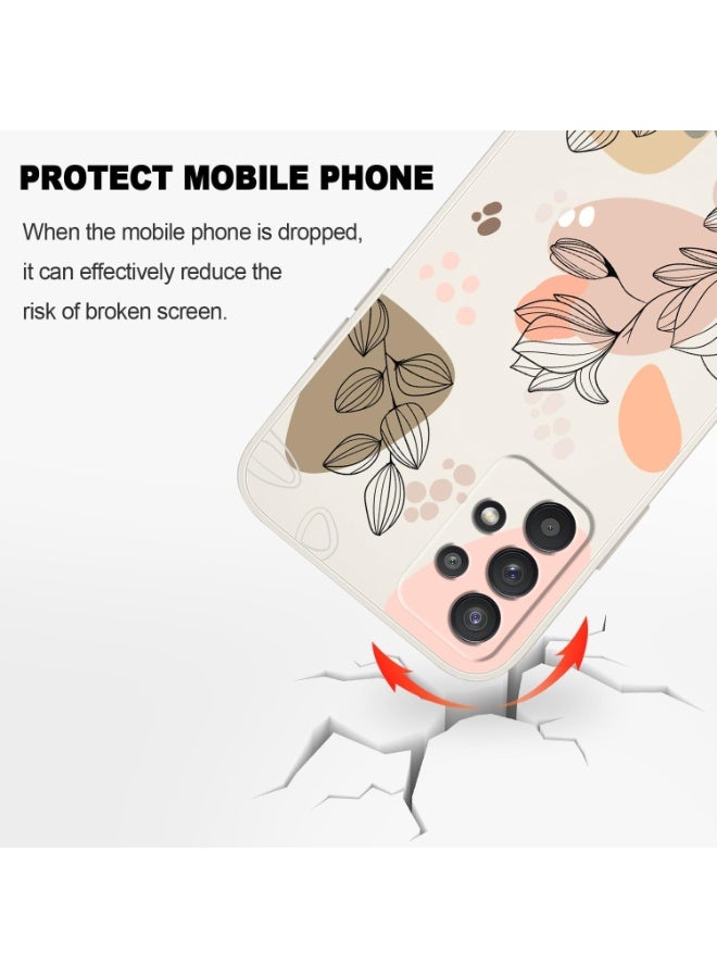 Fekra for Samsung Galaxy A53 5G Case Creative Design Flower Pattern Slim Soft Silicone Protective for Galaxy A53 5G Cover - Morandi White - Image 3
